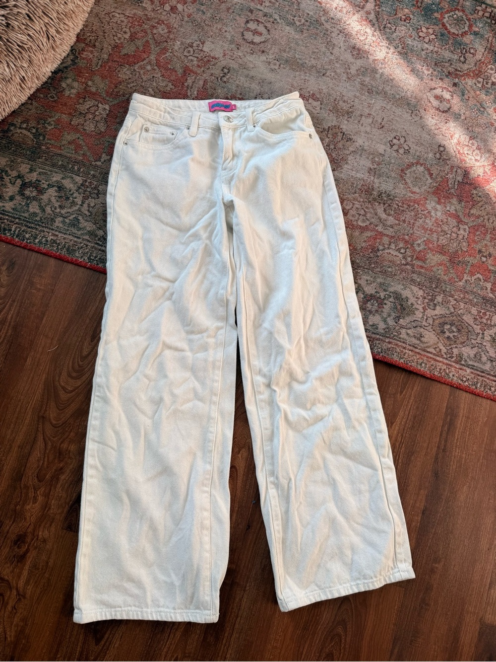 Edikted Cream Wide-Leg Jeans